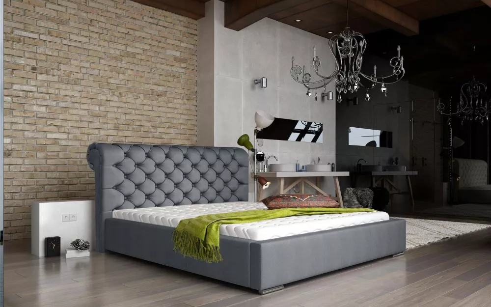 Gulta Manchester Premium Standard ar stelāžu Guļamvietas platums: 140 cm, Guļamvietas garums: 200 cm, stelāžas tips: met