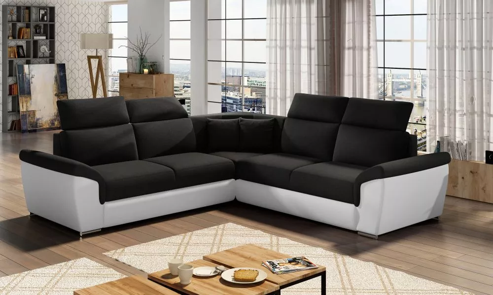 Dīvāns Federico Classic standard · Melns + balts · 268 × 268 × 102 cm