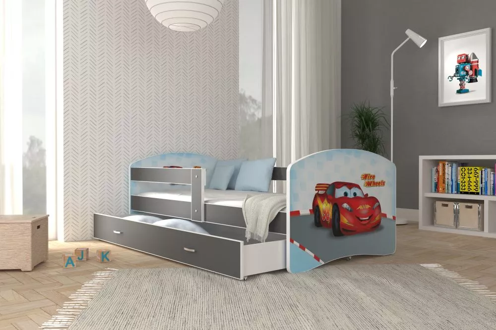 Bērnu gulta Lucky W43L ar stelāžu Guļamvietas platums: 80 cm, Guļamvietas garums: 160 cm, · 85 × 163 × 65 cm