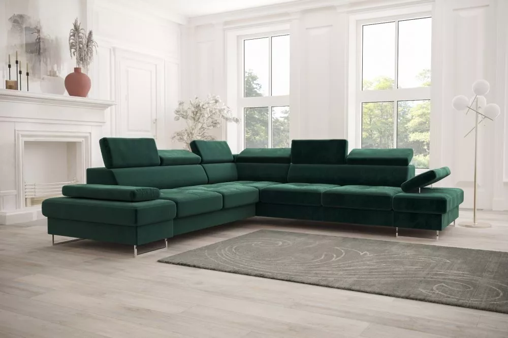 Dīvāns Galaxy Max standard · Zaļš · 278 × 278 × 74 cm