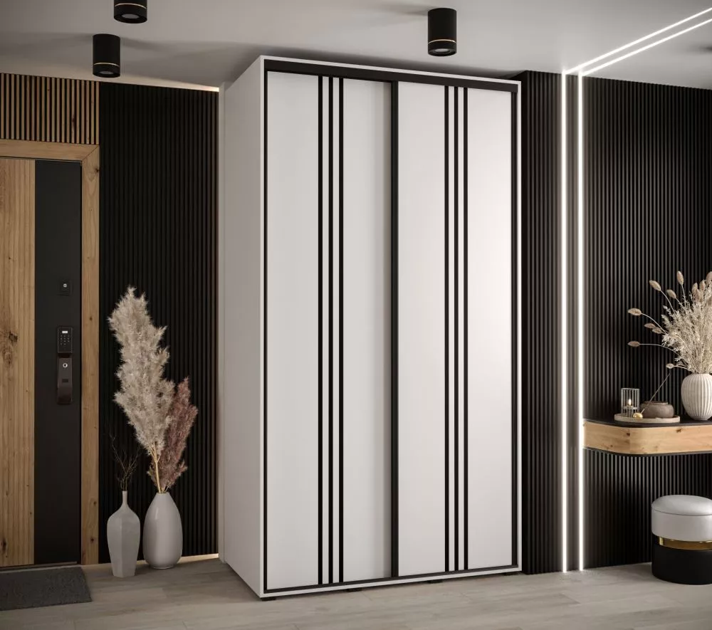 Skapis Cannes 6 · Balts · 130 × 60 × 205.2 cm