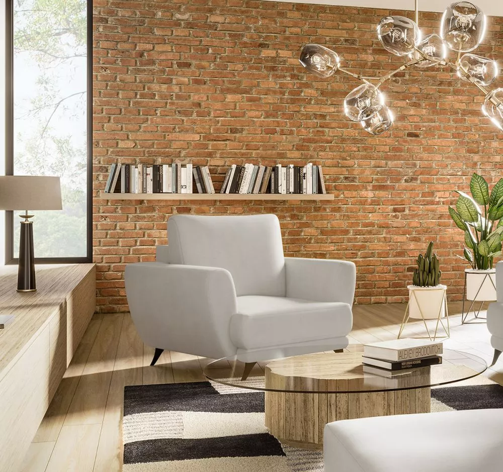 Mīksts krēsls Megis 1S Premium standard Sēdvietas dziļums: 60 cm, · Balts · 102 × 94 × 87 cm