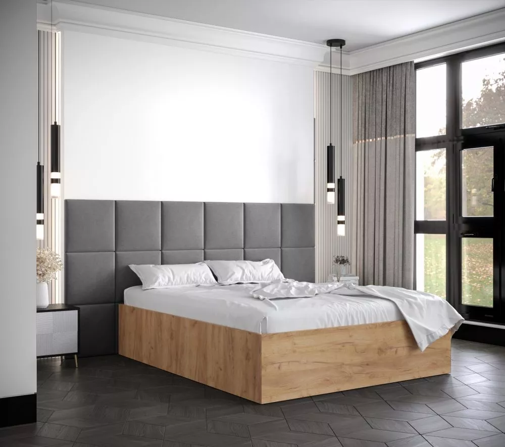 Gulta Bella 4 ar stelāžu Guļamvietas platums: 140 cm, Korpusa krāsa: ozols kraft zelts, Guļamvietas garums: 200 cm, stel
