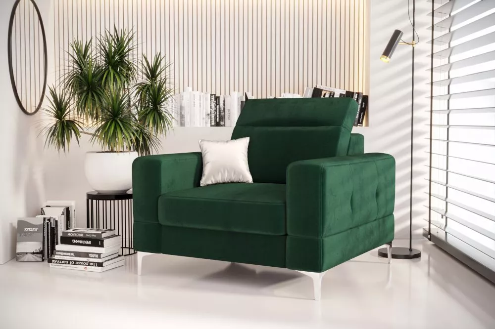 Mīksts krēsls Malibu 1S standard Sēdvietas dziļums: 64 cm, · Zaļš · 104 × 95 × 90 cm