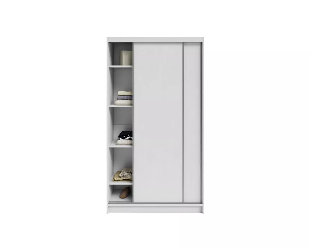 Skapis Denver SZ · Balts · 120 × 60.3 × 218 cm
