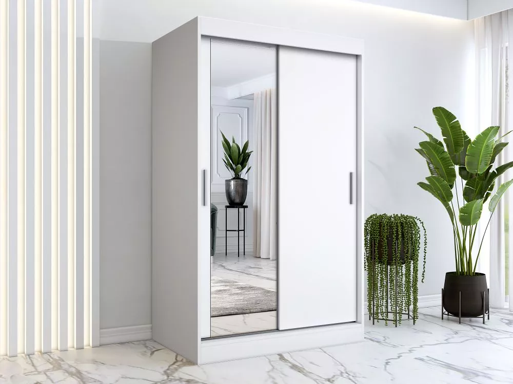 Skapis Sofia Mirror · Balts · 120 × 60 × 200 cm