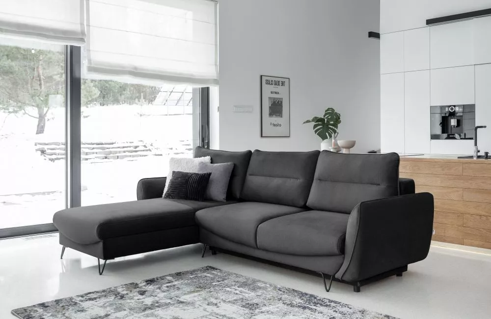 Dīvāns Silva Corner Premium Standard · Grafīts · 201 × 276 × 100 cm