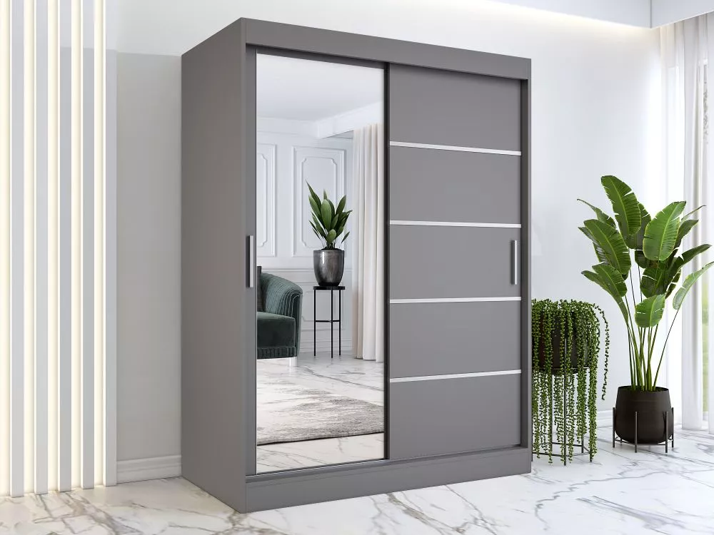 Skapis Ralf Mirror · Antracīts · 150 × 60 × 200 cm