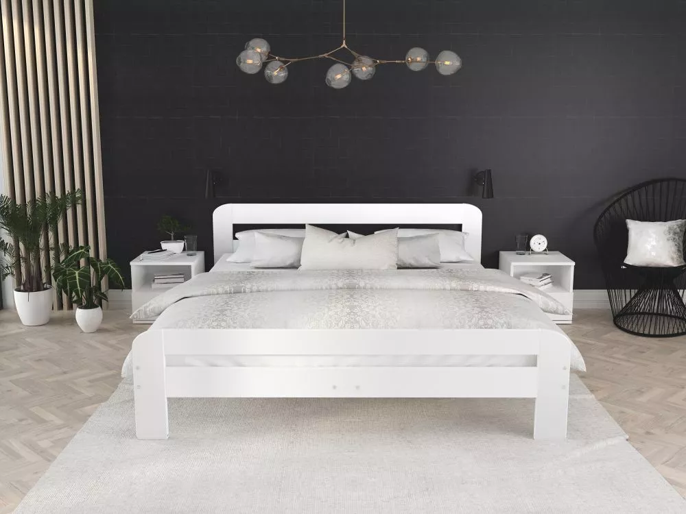 Gulta Dallas MDF ar stelāžu Guļamvietas platums: 160 cm, Guļamvietas garums: 200 cm, stelāžas tips: koka, · Balts · 168 