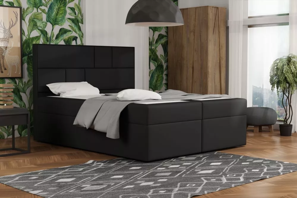 Gulta Modern 1 Standard Guļamvietas platums: 180 cm, Guļamvietas garums: 200 cm, · Melns · 182 × 210 × 120 cm