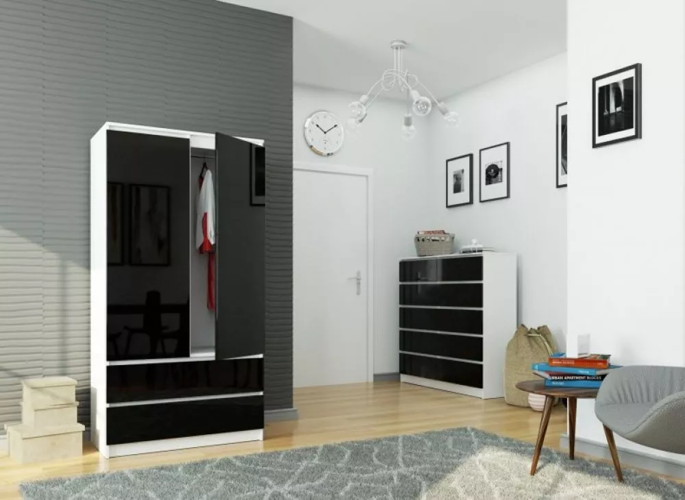 Skapis S902D2SZ Gloss · 90 × 51 × 180 cm