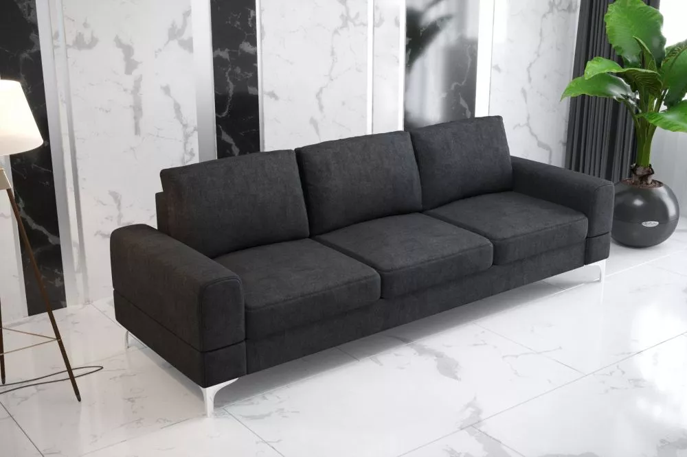 Dīvāns Aria DL Standard · Melns · 97 × 250 × 88 cm