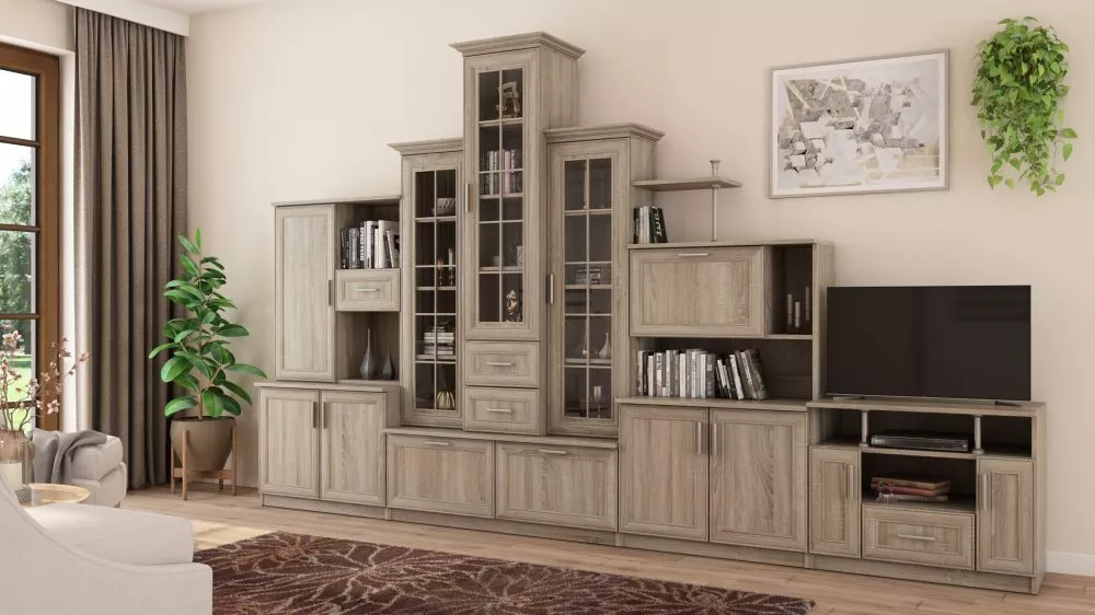 Sekcija Hades + RTV · Ozols sonoma · 360 × 50 × 220 cm