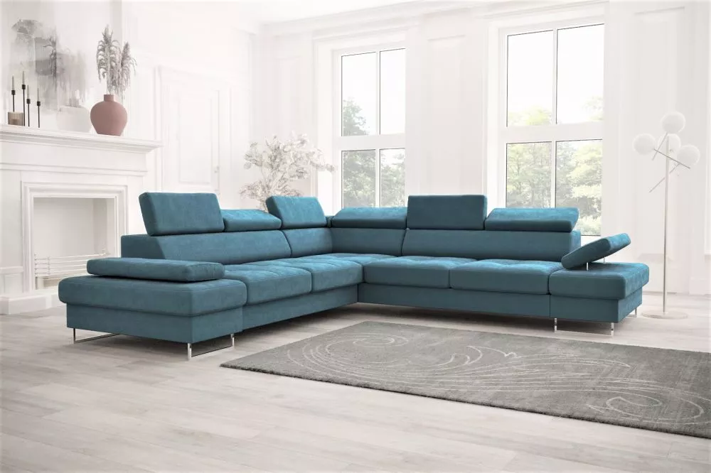 Dīvāns Galaxy Max standard · Zils · 278 × 278 × 74 cm