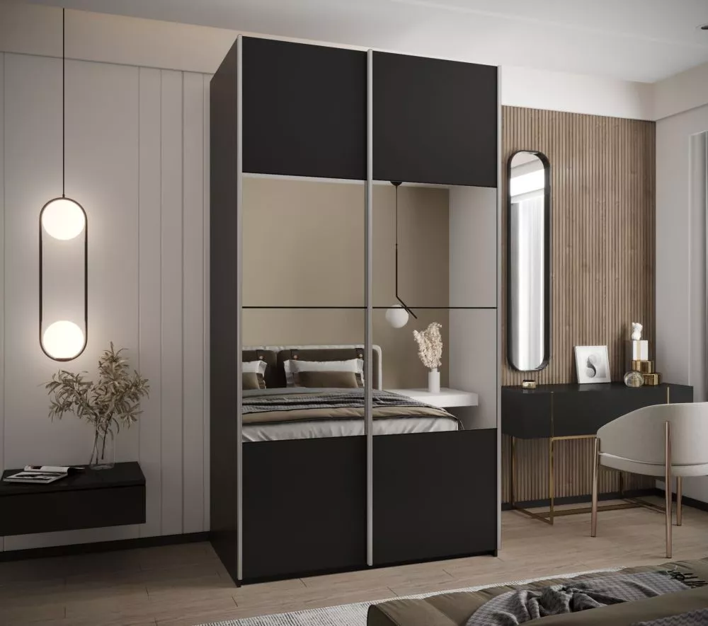 Skapis Lux 4 · Melns · 140 × 61 × 245.5 cm