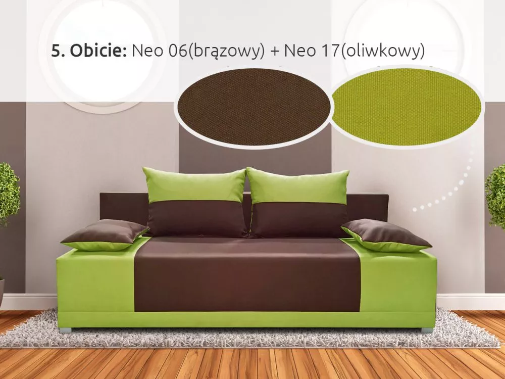 Dīvāns Ibiza Sofa standard · Brūns + zaļš · 88 × 195 × 90 cm