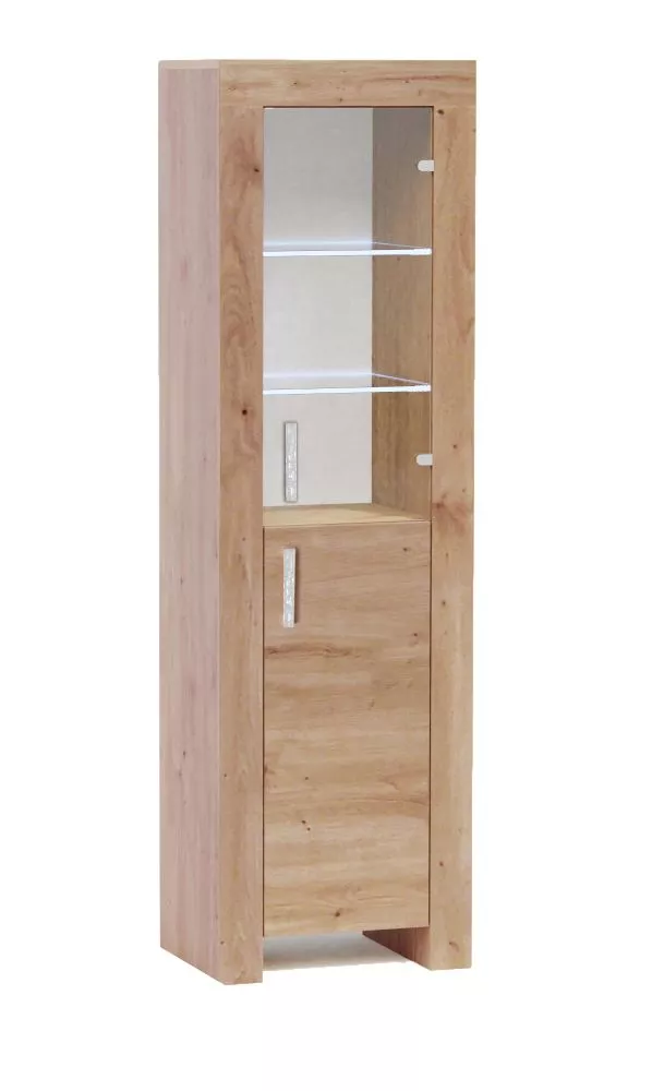 Grāmatu skapis Werona 6 ar LED · Ozols artisan · 59.1 × 41.6 × 200.5 cm