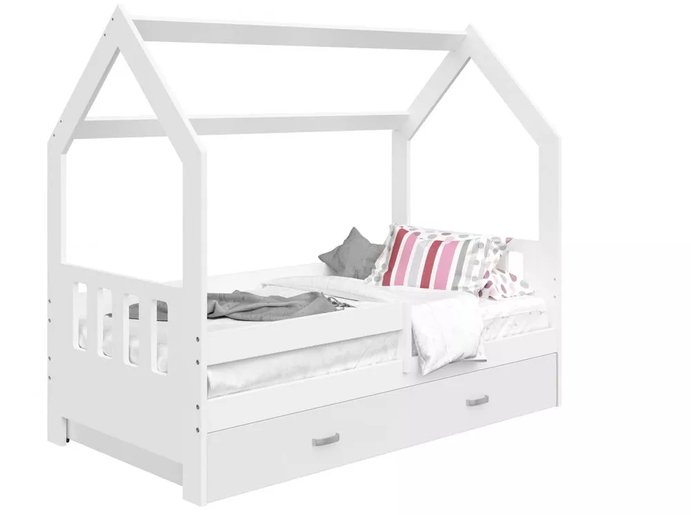 Bērnu gulta Domek D3-C ar stelāžu Guļamvietas platums: 80 cm, Guļamvietas garums: 160 cm, · 87 × 164 × 144 cm