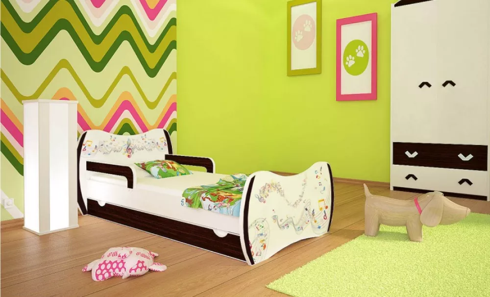 Bērnu gulta Dream L02 140x70 DM17 ar stelāžu Guļamvietas platums: 70 cm, Guļamvietas garums: 140 cm, · 94 × 144 × 71 cm