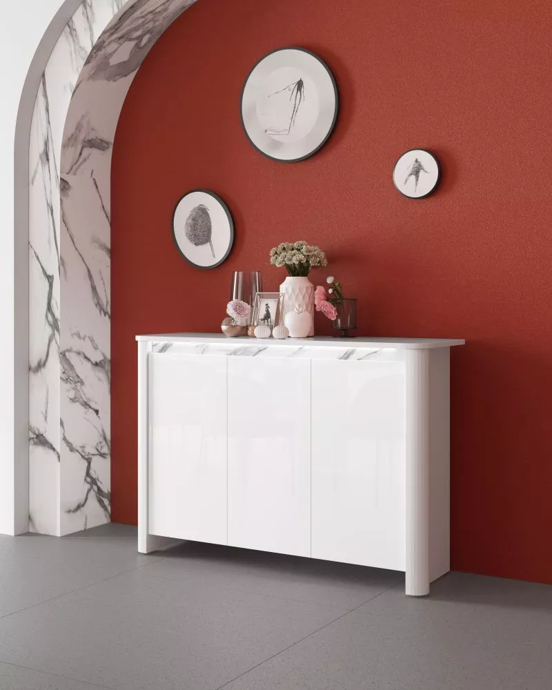Kumode Forum K ar LED · Balts · 147 × 44 × 91 cm