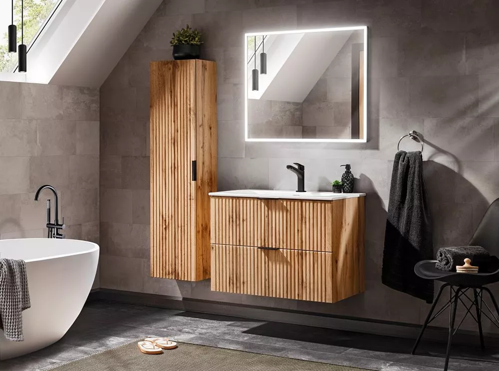Vannas istabas komplekts Adel Oak 1 ar LED · Ozols votāns · 160 × 46 cm