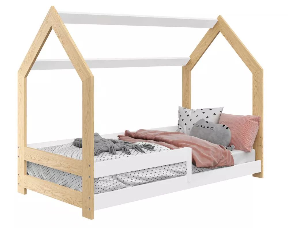 Bērnu gulta Domek D5 ar stelāžu Guļamvietas platums: 80 cm, Guļamvietas garums: 160 cm, · 87 × 164 × 124 cm