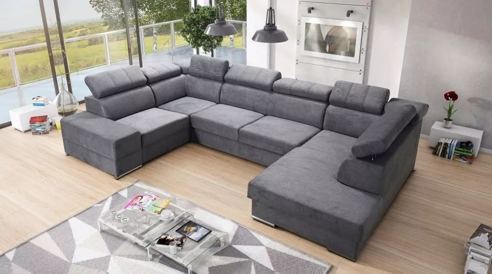 Dīvāns Royal Max 1 Standard · Tumši pelēks · 210 × 375 × 79 cm