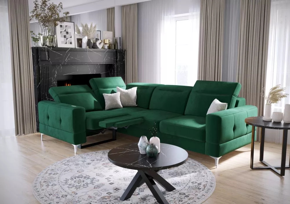 Dīvāns Malibu Relax standard · Zaļš · 185 × 250 × 90 cm
