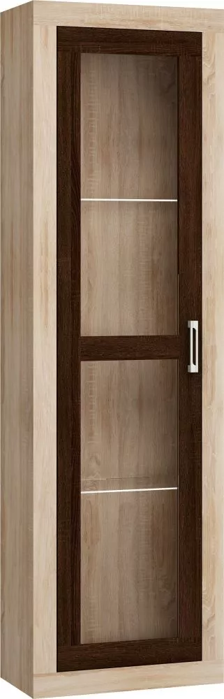 Grāmatu skapis Verin VRN 08 Korpusa krāsa: gaiša sonoma, Elementu krāsa: tumša sonoma, · 60 × 30 × 199 cm