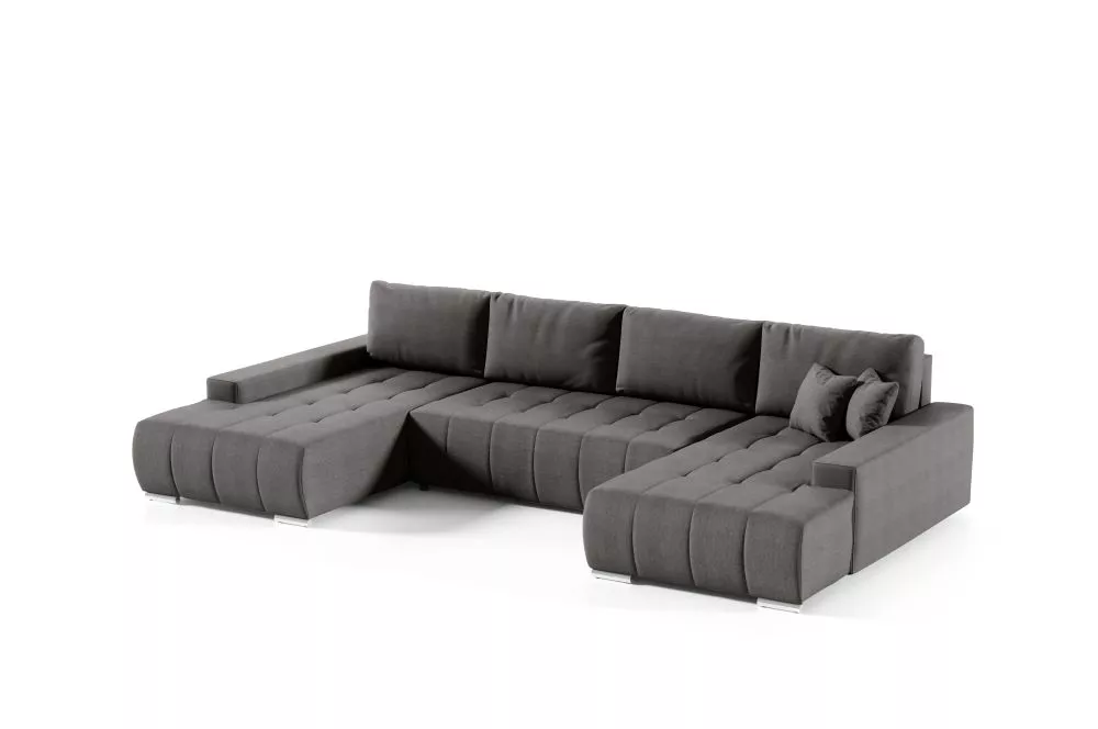 Dīvāns Velutti U Aulla Standard · Tumši brūns · 185 × 350 × 85 cm