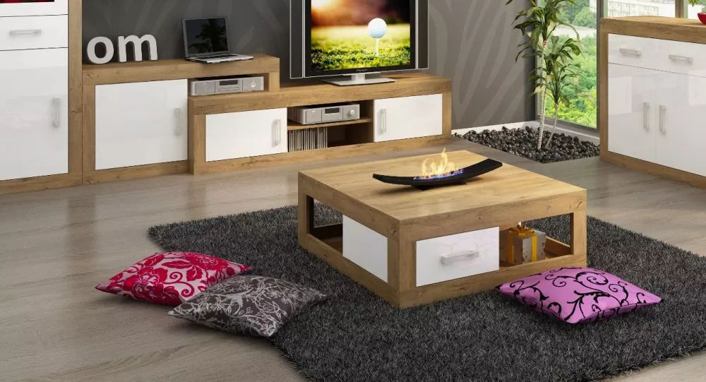 Žurnālgalds Verin VRN 02 Korpusa krāsa: ozols burgund, · 90 × 90 × 33 cm