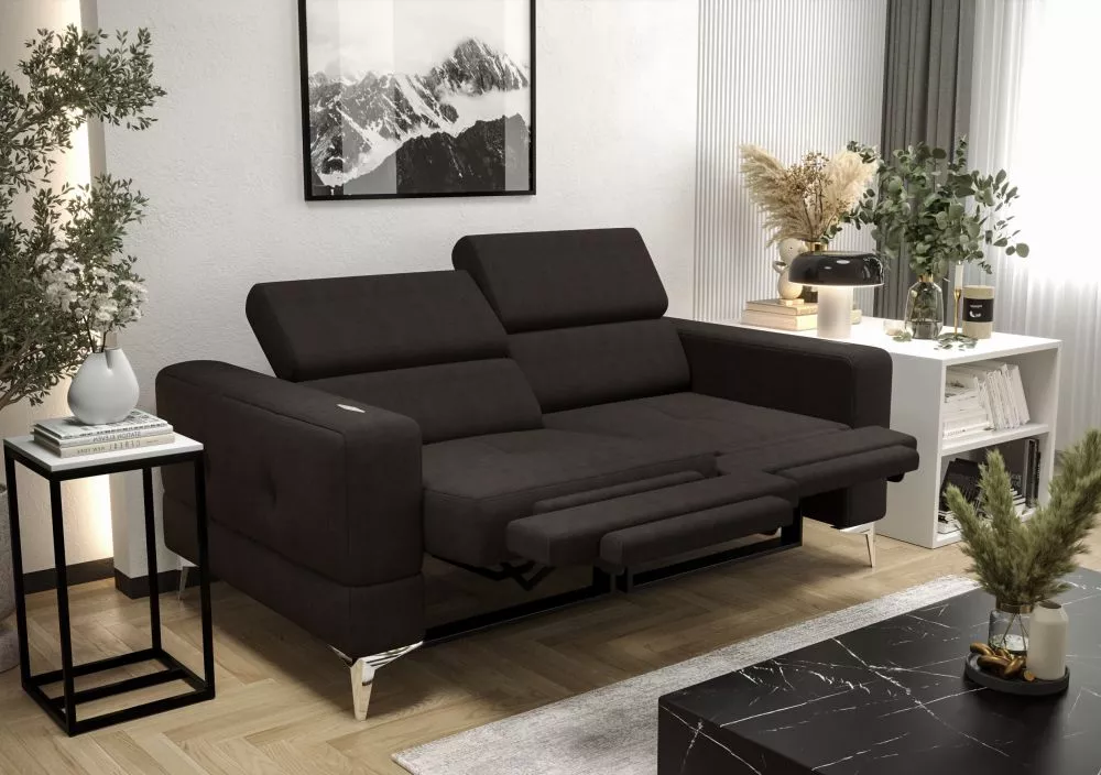 Dīvāns Toscania 2S Relax standard · Melns · 97 × 178 × 78 cm