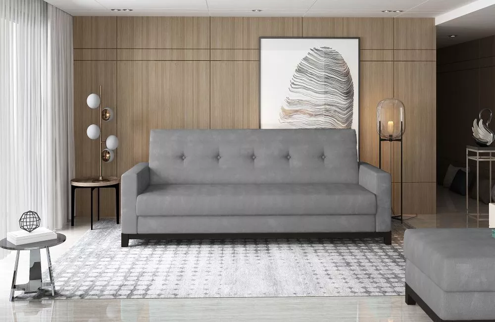 Dīvāns Selene Beech standard · Pelēks · 87 × 216 × 93 cm