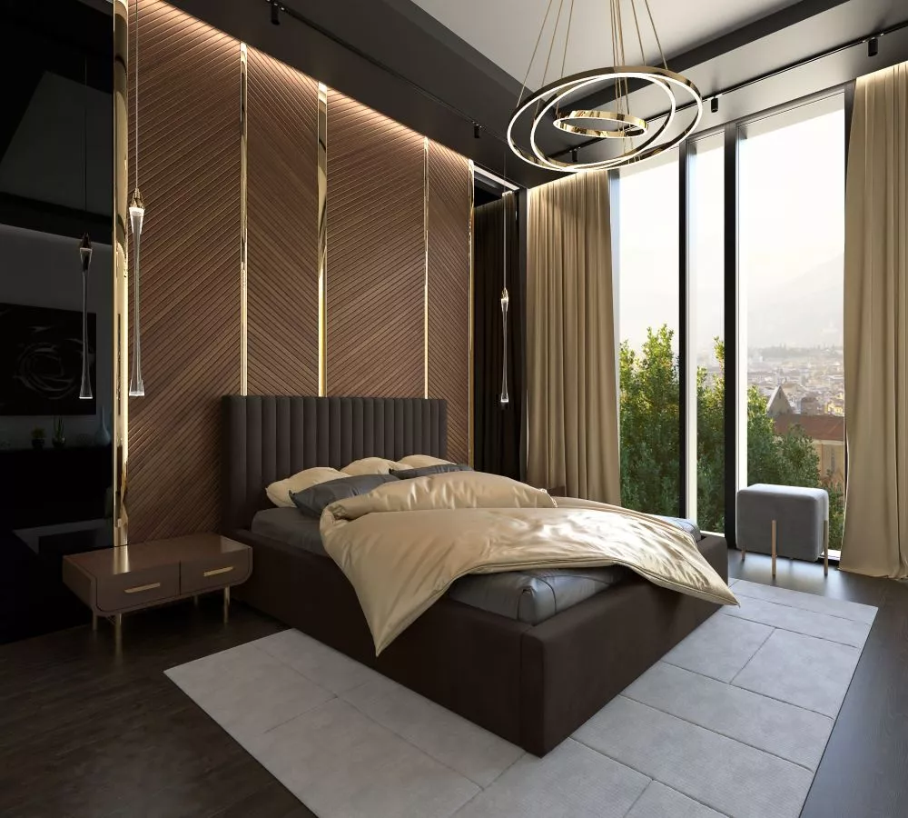 Gulta Vegas 01 Monolith Standard ar stelāžu Guļamvietas platums: 140 cm, Guļamvietas garums: 200 cm, stelāžas tips: koka