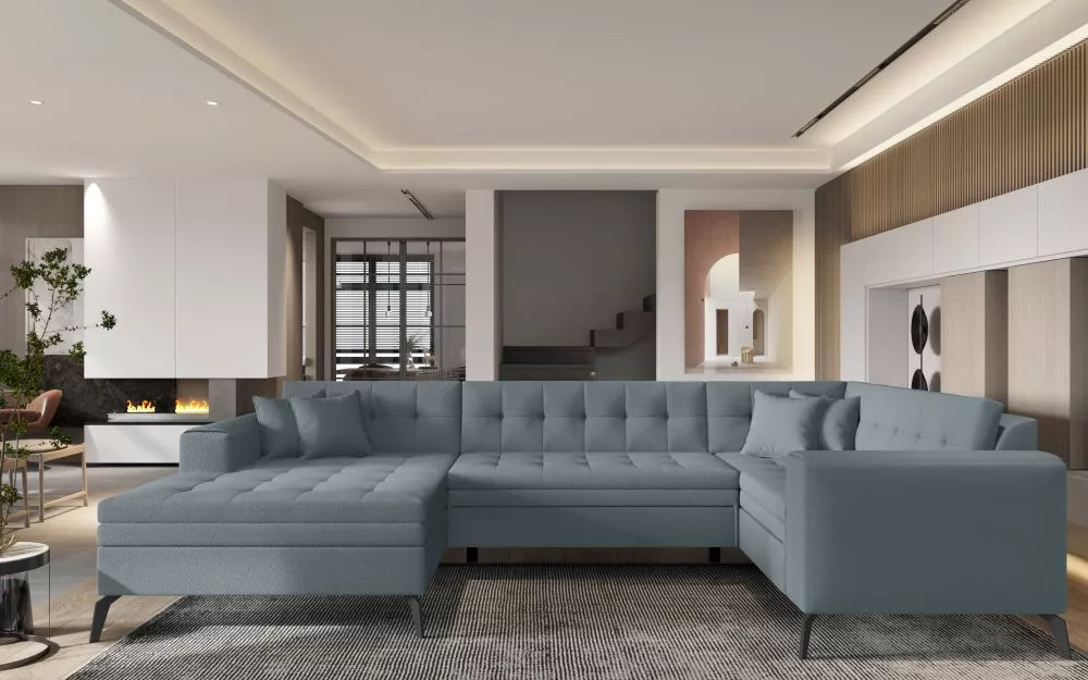 Dīvāns Montez Premium standard · Pelēks · 180 × 340 × 93 cm