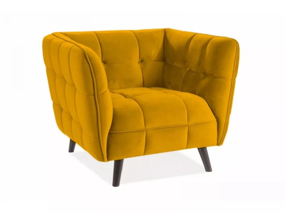 Krēsls Castello Velvet 1 · Dzeltens · 78 × 92 × 60 cm