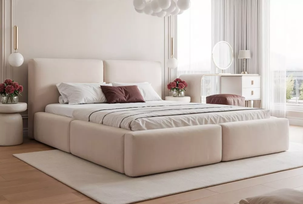 Gulta Venice Standard ar stelāžām Guļamvietas platums: 120 cm, Guļamvietas garums: 200 cm, stelāžas tips: koka, · Gaiši 