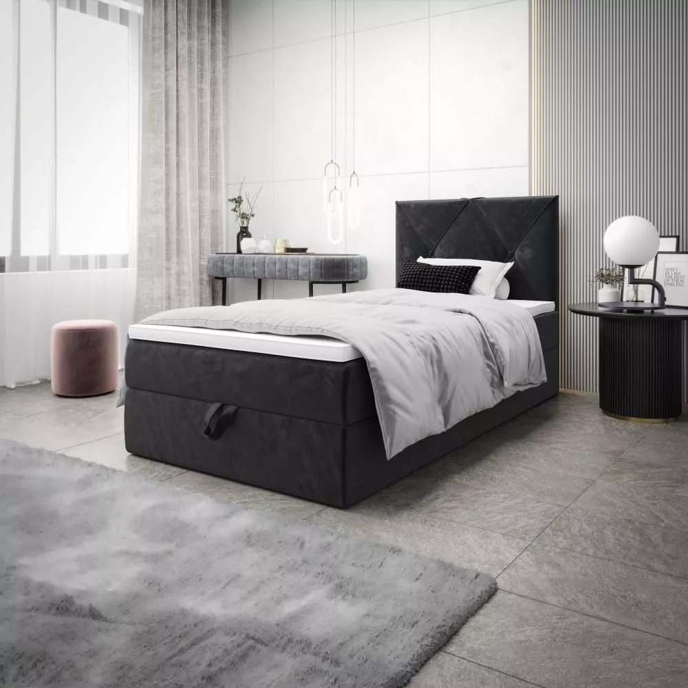 Gulta Altea P Boxspring Standard Guļamvietas platums: 90 cm, Guļamvietas garums: 200 cm, · Antracīts · 90 × 205 × 102 cm