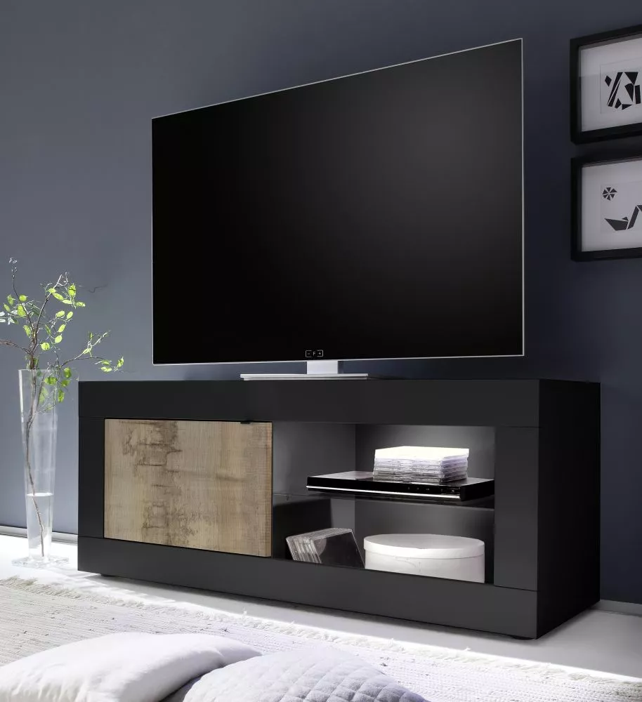 TV tumba Basic 01 ar LED · 140 × 43 × 56 cm