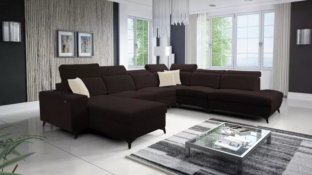 Dīvāns Bartone 10 Mix Standard · Tumši brūns · 300 × 361 × 83 cm