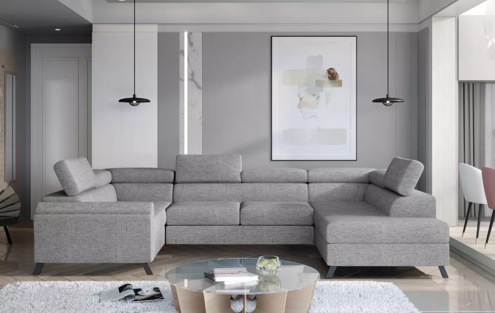 Dīvāns Escada standard · Pelēks · 200 × 336 × 76 cm