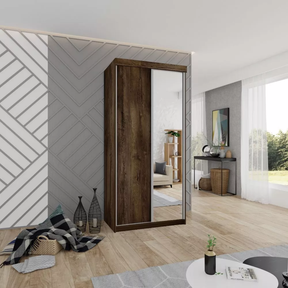Skapis Top 23 ar LED · Tumšais osis · 100 × 62 × 200 cm