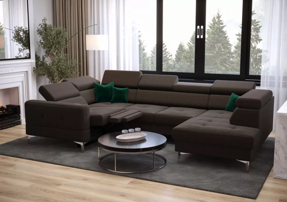 Dīvāns Toscania Max 1 Relax standard · Tumši brūns · 185 × 350 × 78 cm