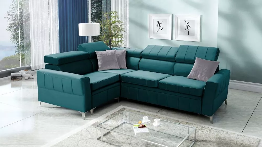 Dīvāns Bartez 2 Standard · Tirkīzs · 196 × 262 × 80 cm