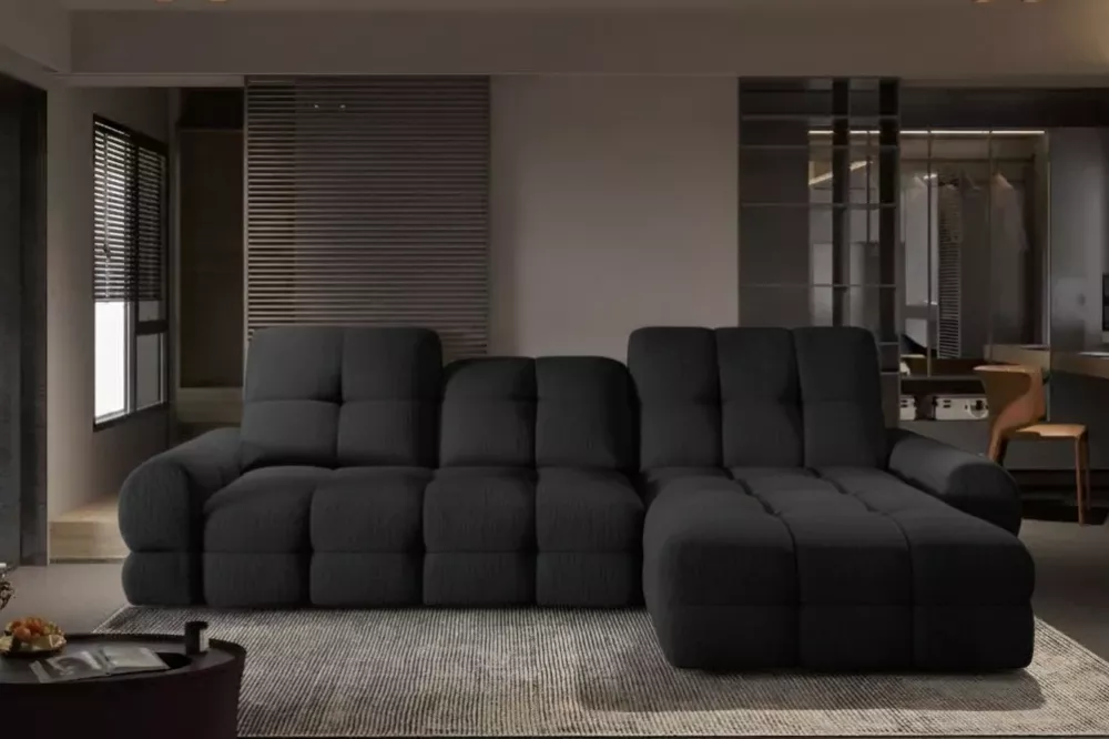 Dīvāns Tollo Mini Standard · Melns · 178 × 283 × 86 cm