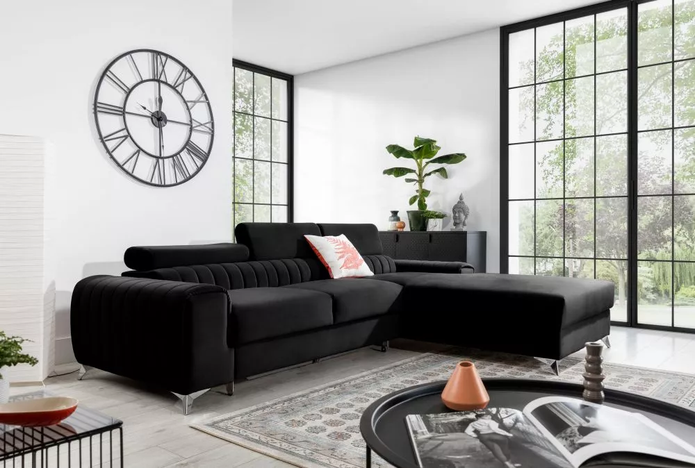 Dīvāns Grayson Relax Standard · Melns · 205 × 275 × 98 cm