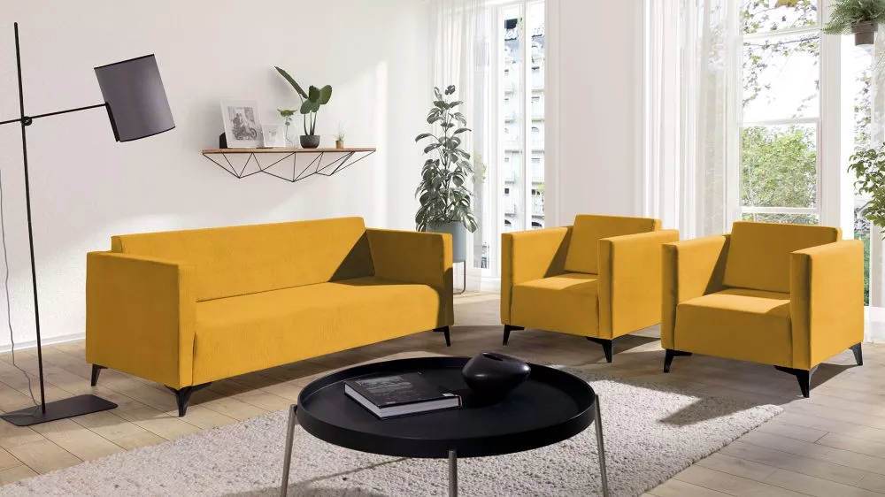 Komplekts Szafir 3S+1S+1S Standard · Dzeltens · 82 × 176 × 74 cm
