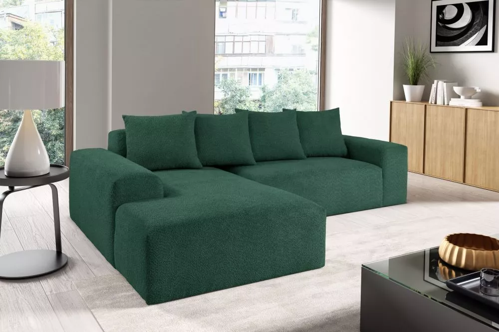 Dīvāns Modullo L Plus Standard · Tumši zaļš · 190 × 254 × 70 cm