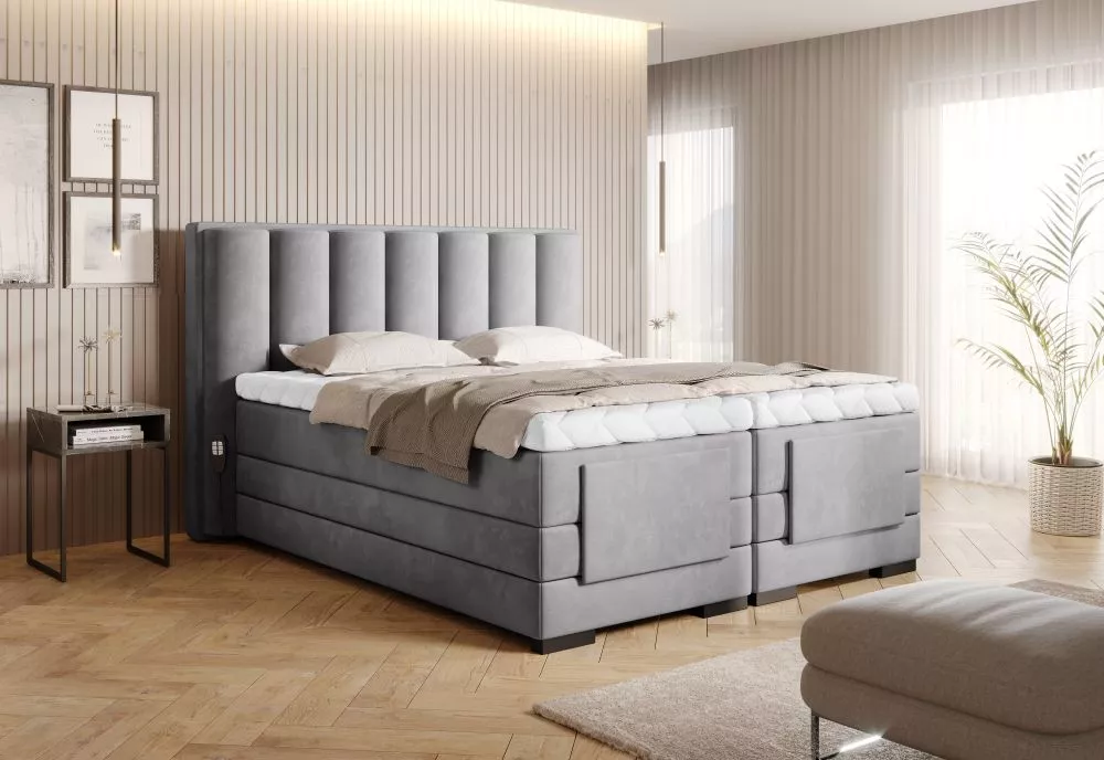Gulta Veros Electric Boxspring Lux Standard Guļamvietas platums: 140 cm, Guļamvietas garums: 200 cm, · Gaiši pelēks · 15
