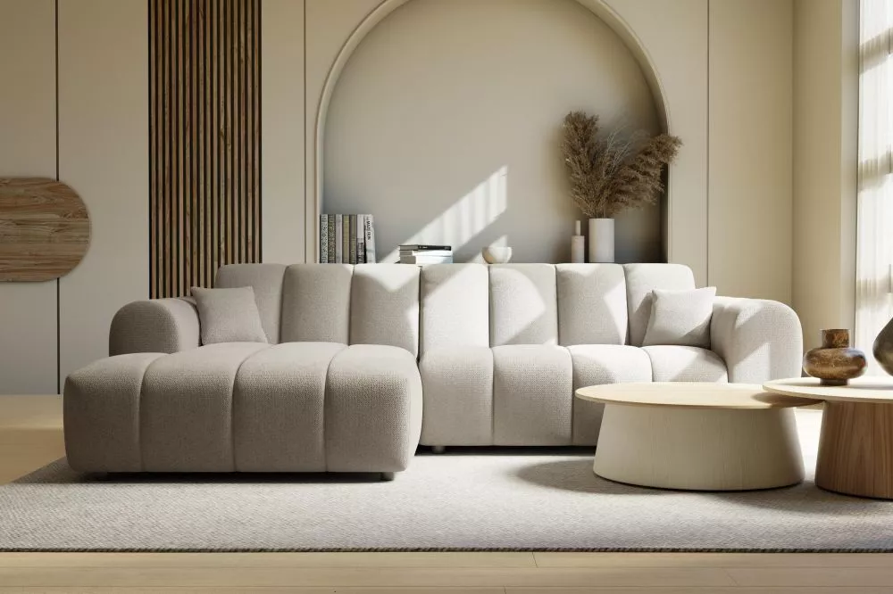 Dīvāns Ray Mini Standard · Gaiši pelēks · 160 × 268 × 72 cm